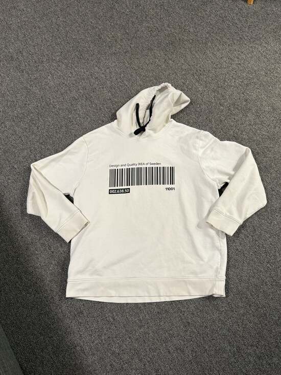 IKEA Other - IKEA EFTERTRÄDA Barcode Hoodie White M/L Limited Edition Graphic Sweatshirt